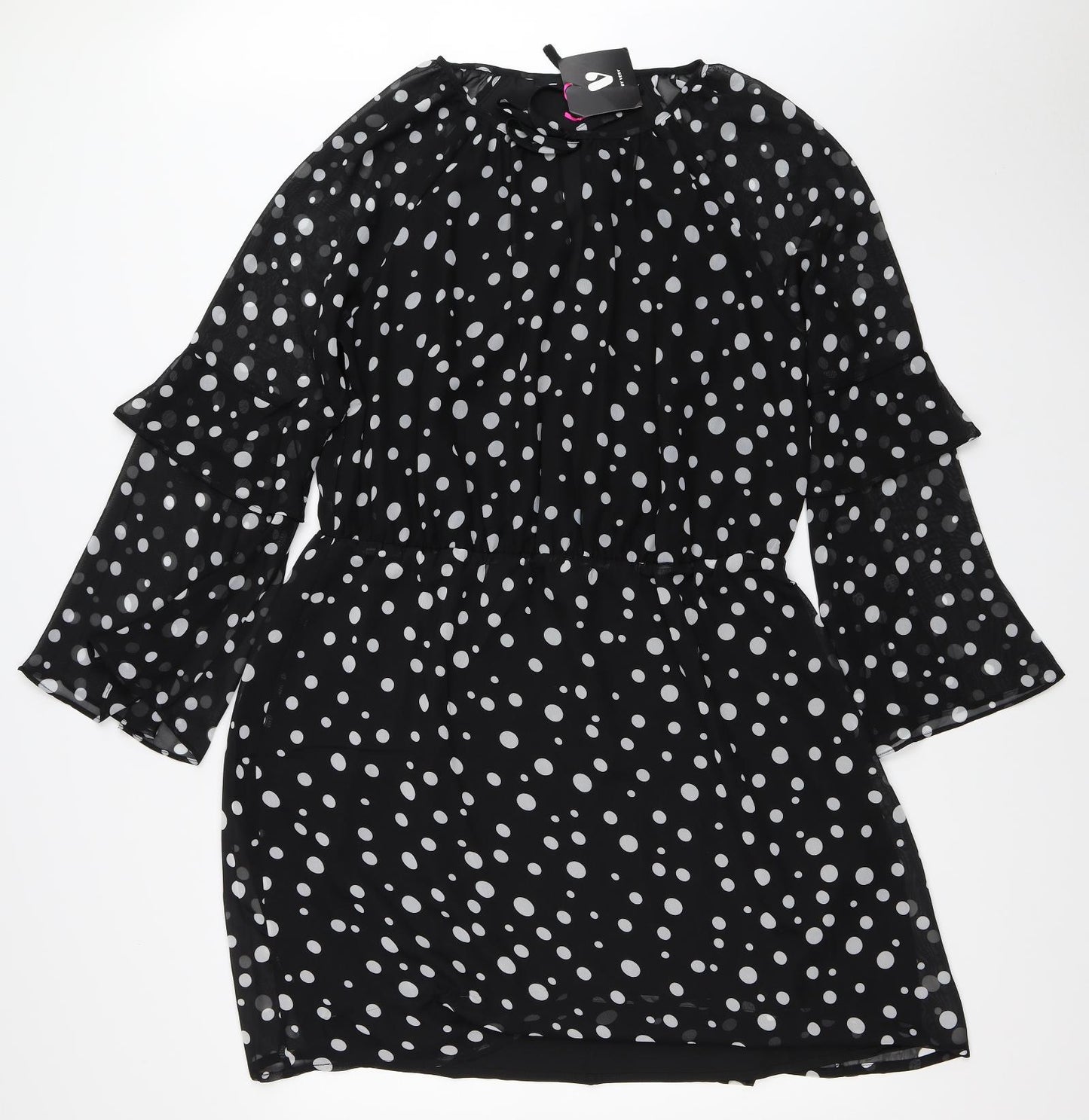 Very Womens Black Polka Dot  Fit & Flare  Size 18