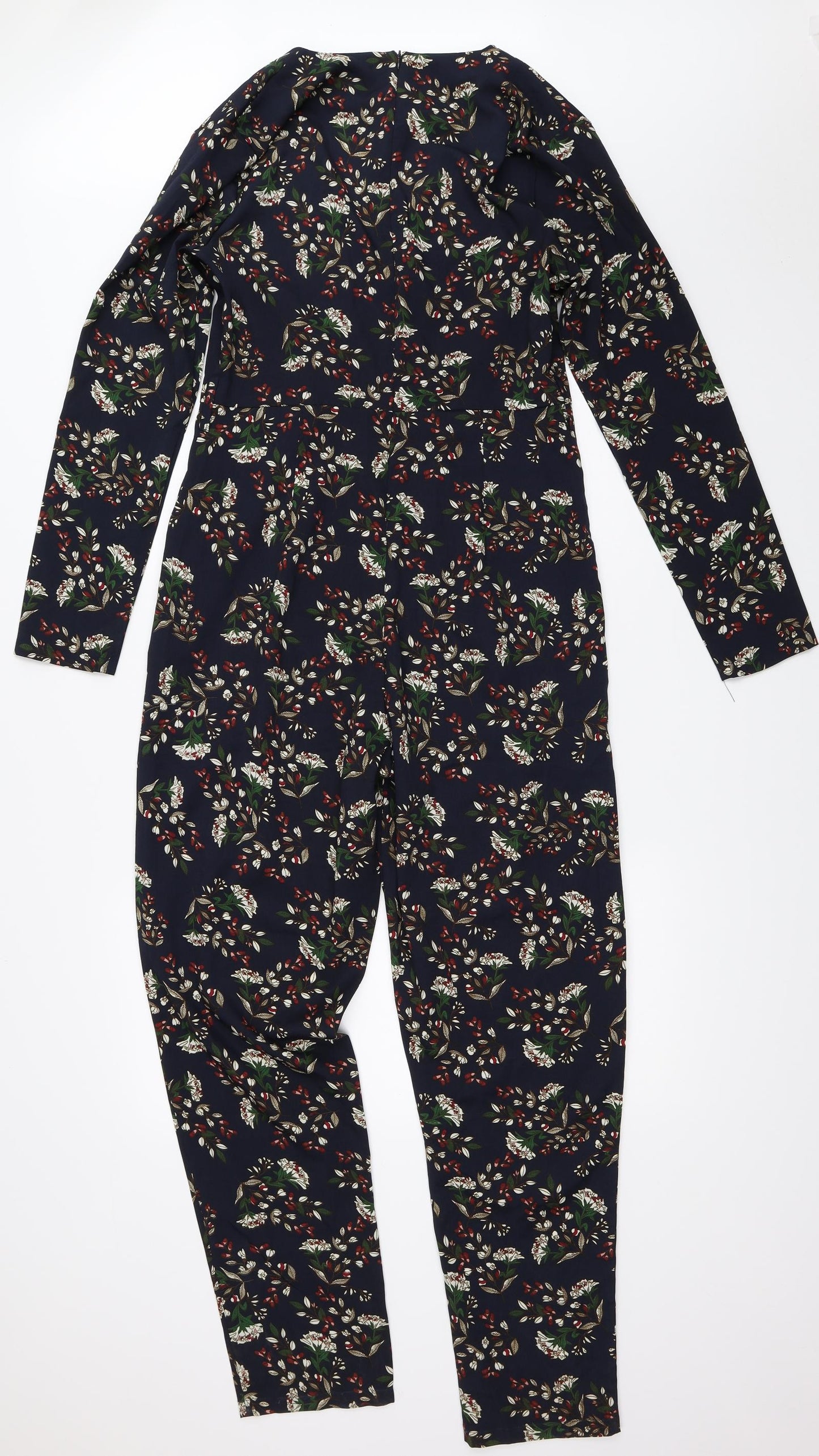 MISSTRUTH Womens Blue Floral  Jumpsuit One-Piece Size 14