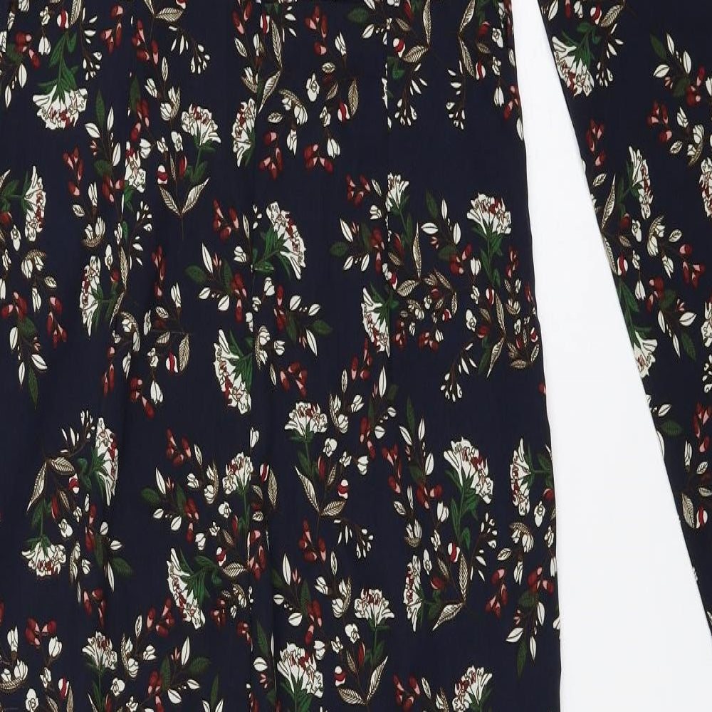 MISSTRUTH Womens Blue Floral  Jumpsuit One-Piece Size 14