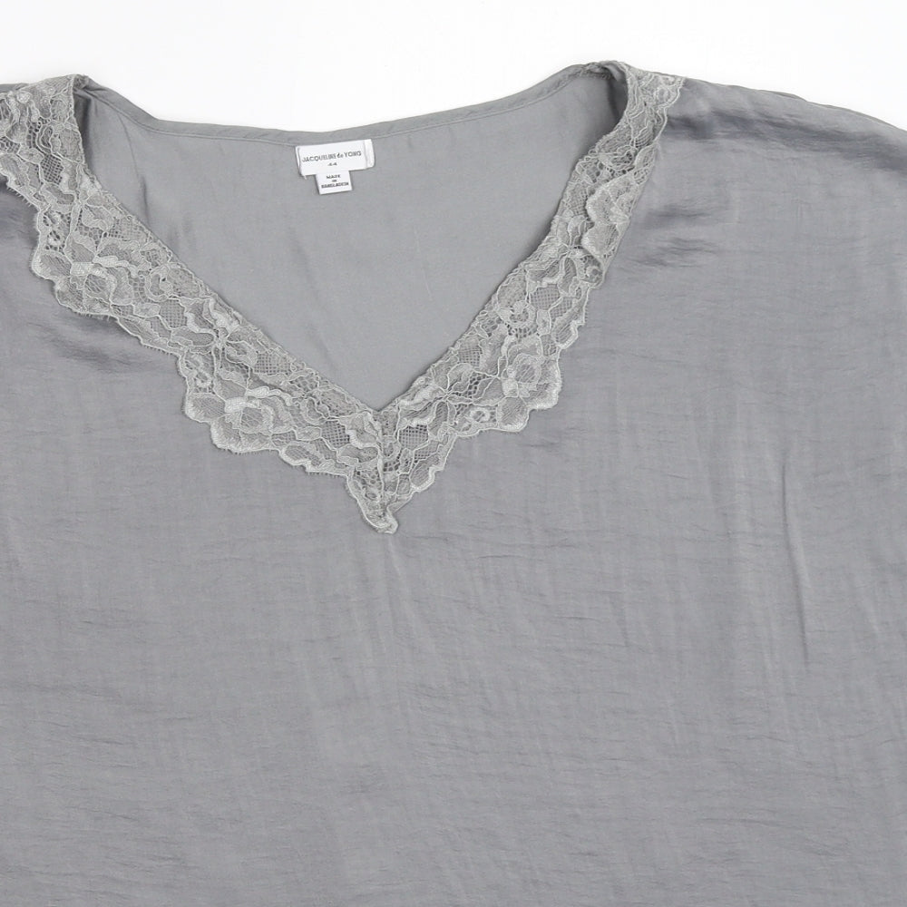 Jacqueline De Yong Womens Grey   Basic Blouse Size 44