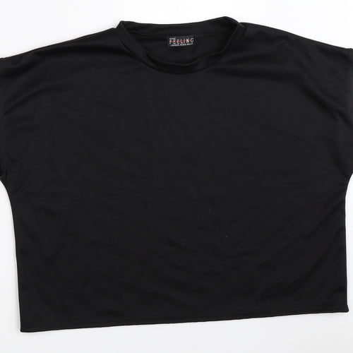 Great Feeling Womens Black   Basic T-Shirt Size M