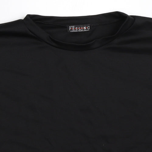 Great Feeling Womens Black   Basic T-Shirt Size M