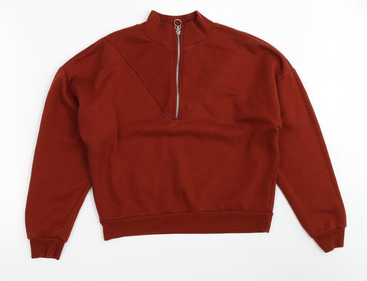 Primark Womens Orange   Henley Sweatshirt Size 10