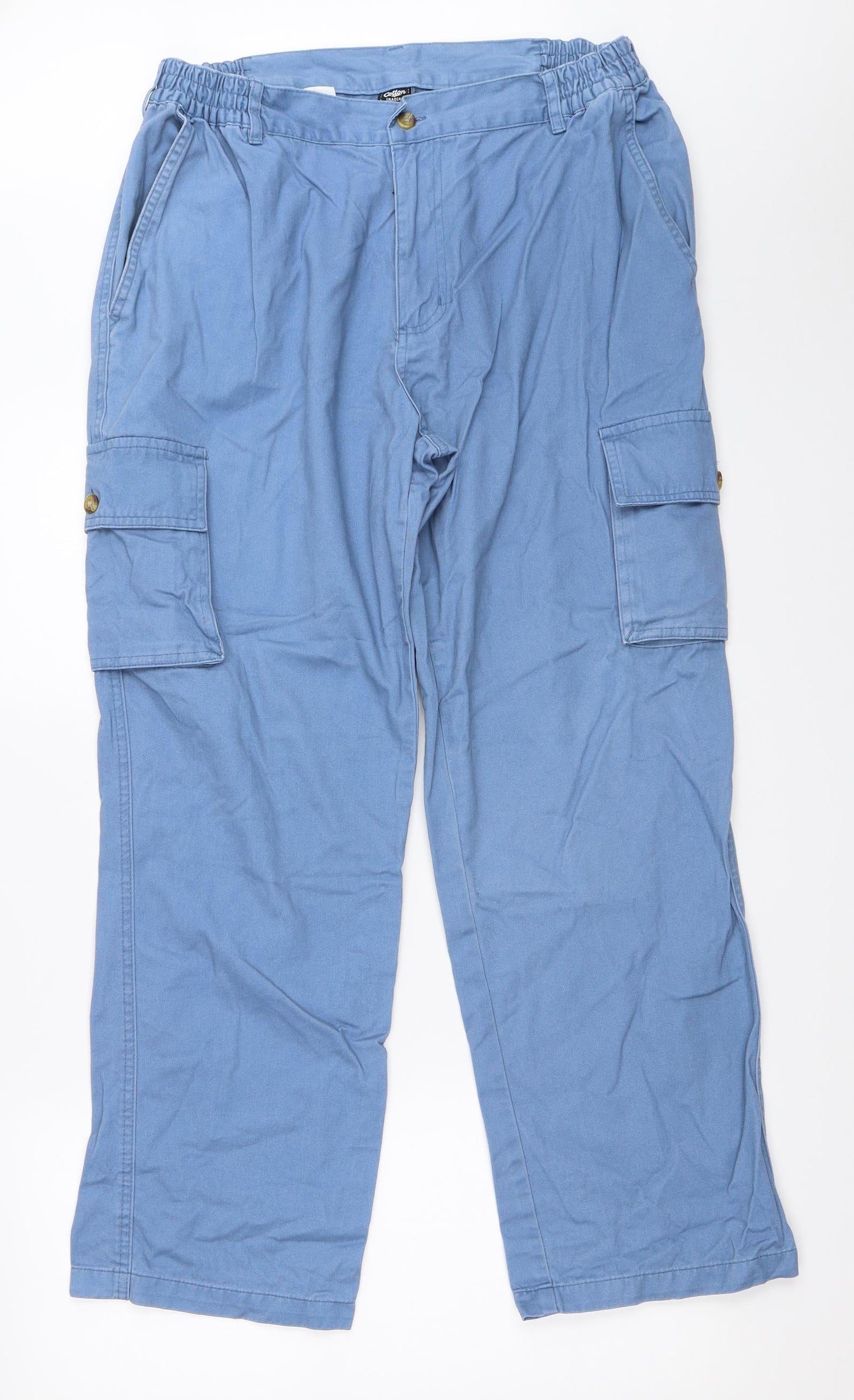 Cotton Traders Womens Blue   Cargo Trousers Size 36 in L28 in