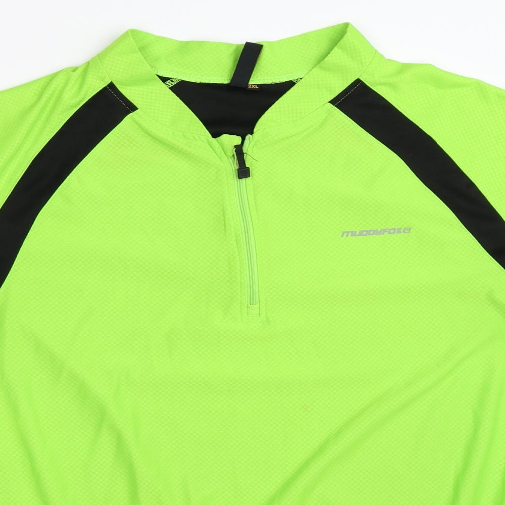 Muddy Fox Mens Green   Basic T-Shirt Size 2XL