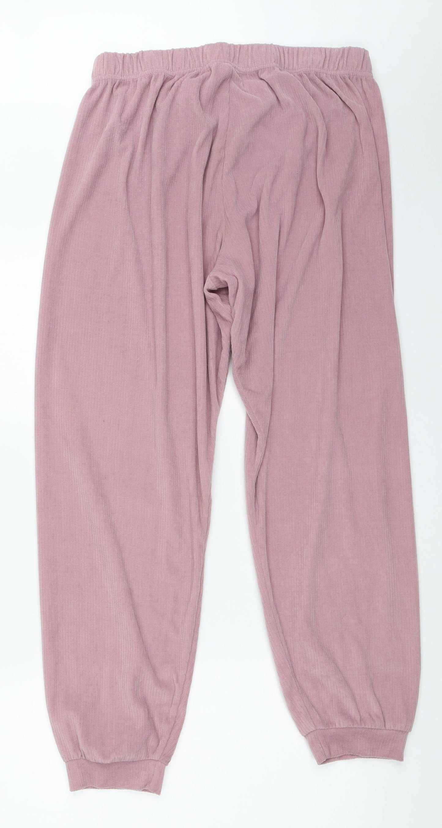 Primark Womens Pink Solid  Top Pyjama Pants Size L