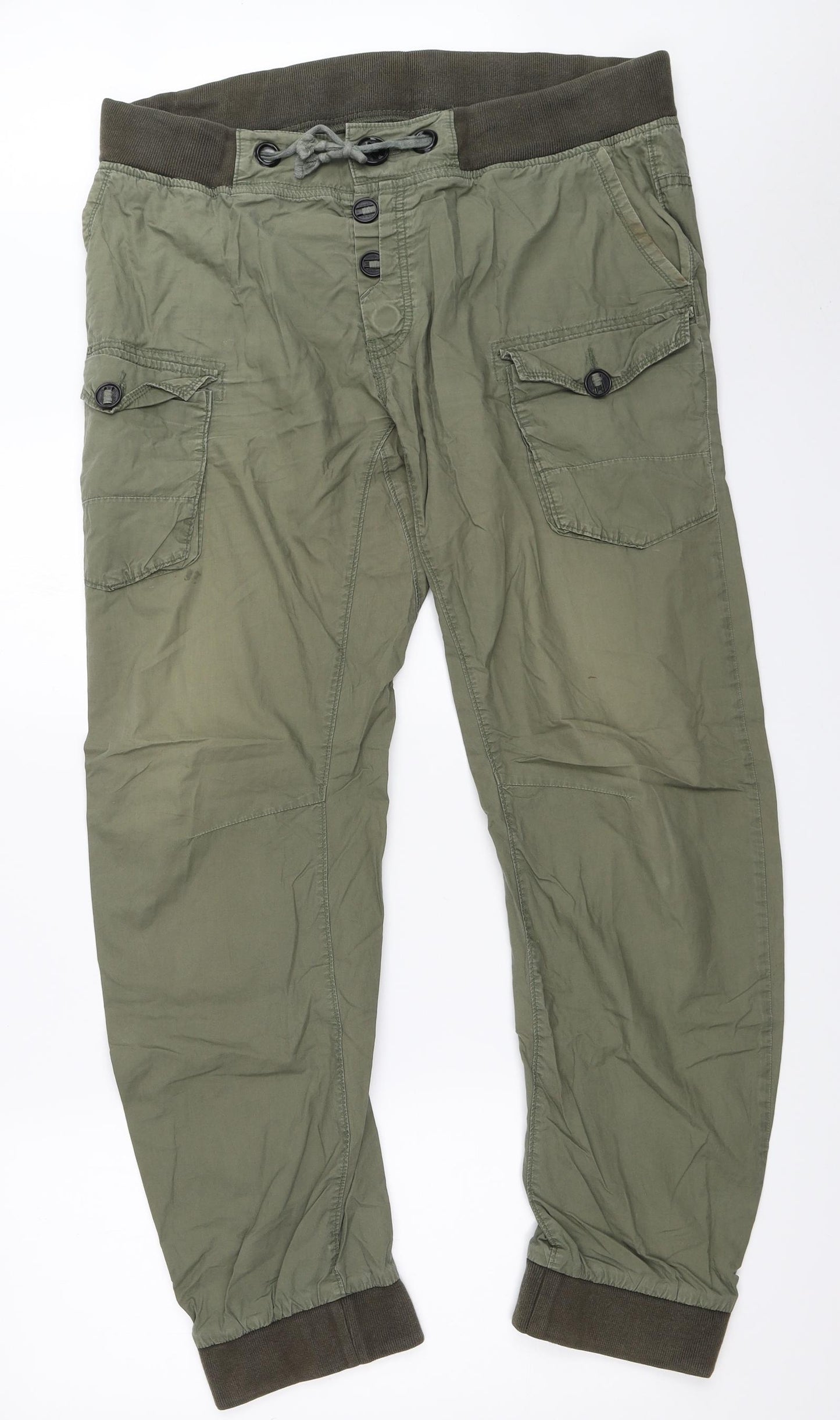 Gio-Goi Mens Green   Cropped Trousers Size 34 L30 in