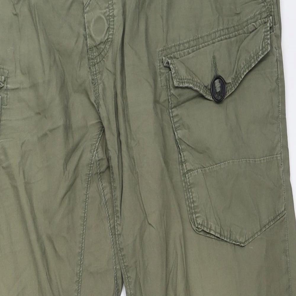 Gio-Goi Mens Green   Cropped Trousers Size 34 L30 in