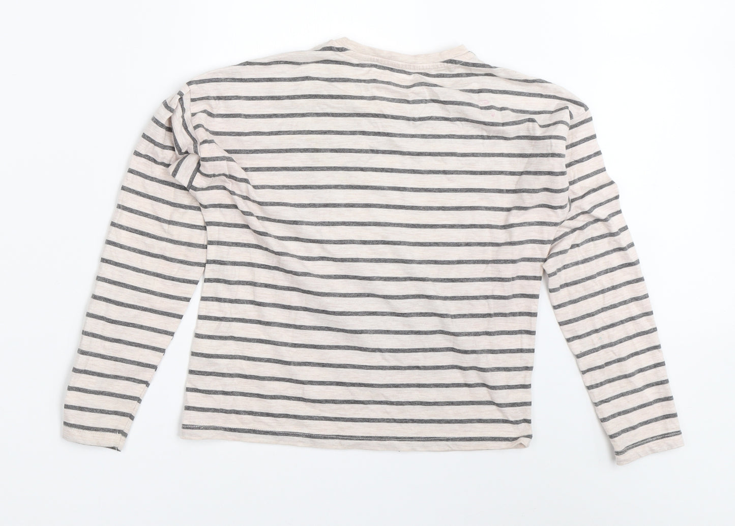 F&F Girls Pink Striped  Basic T-Shirt Size 9-10 Years