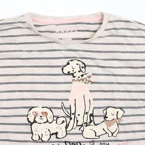 F&F Girls Pink Striped  Basic T-Shirt Size 9-10 Years