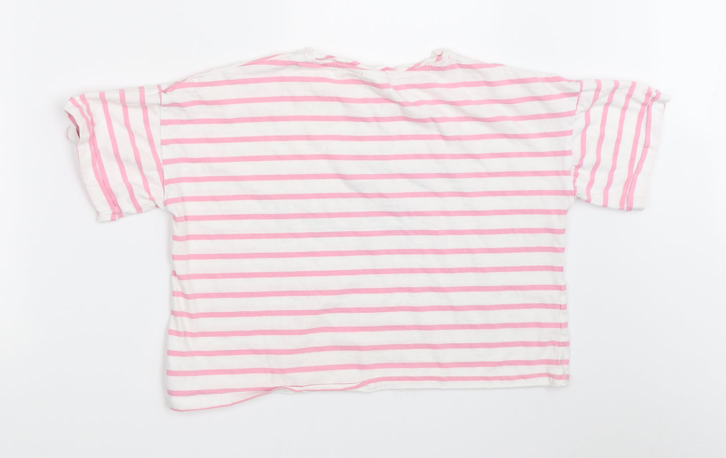 F&F Girls Pink Striped  Basic T-Shirt Size 11-12 Years