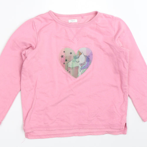 NEXT Girls Pink   Pullover Sweatshirt Size 8 Years