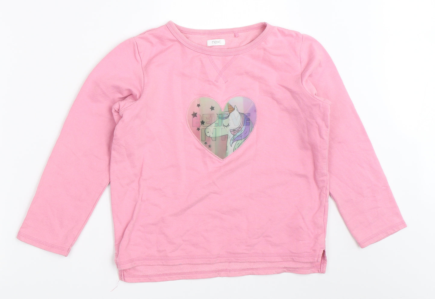 NEXT Girls Pink   Pullover Sweatshirt Size 8 Years