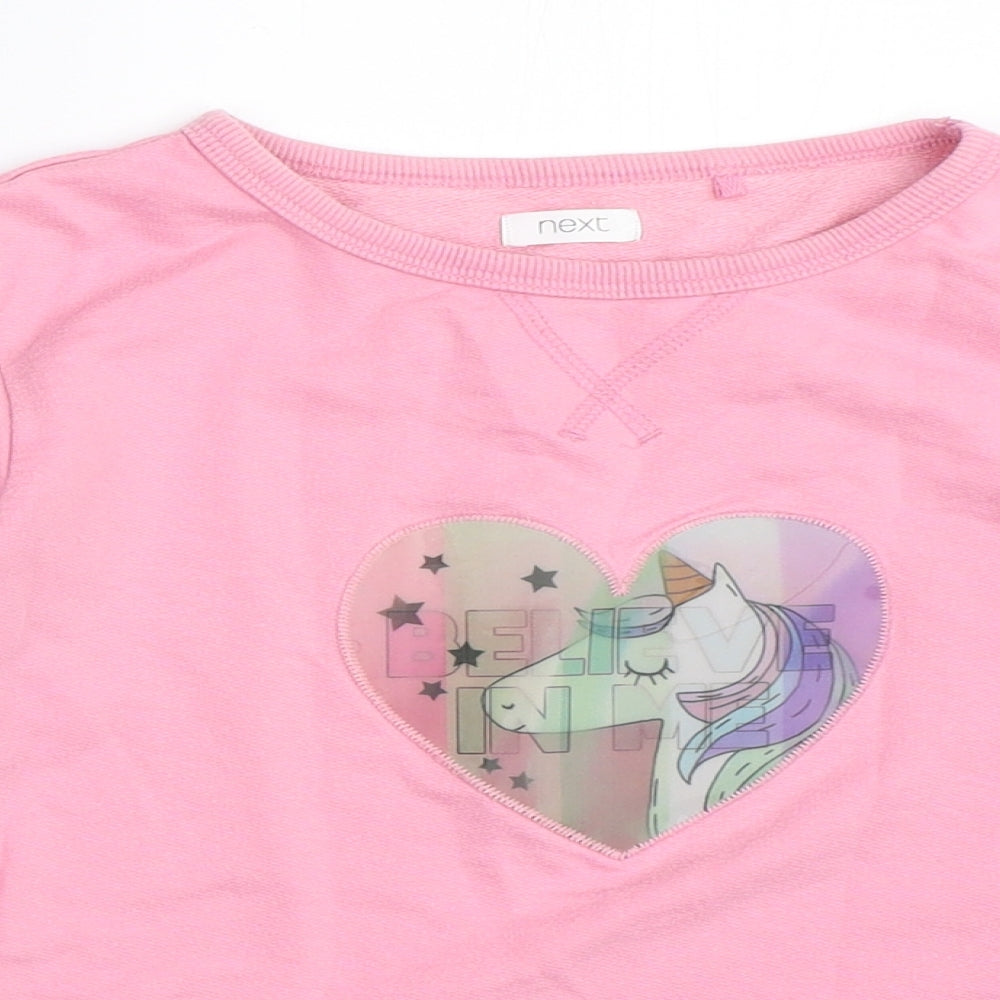 NEXT Girls Pink   Pullover Sweatshirt Size 8 Years