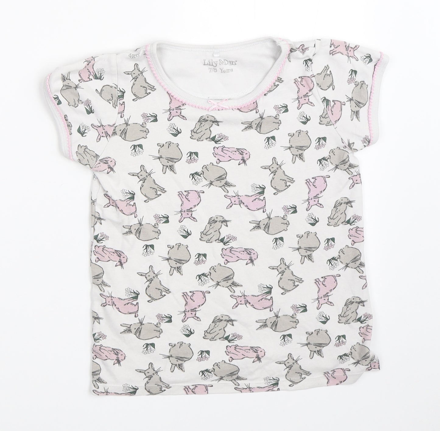 Lily & Dan Girls Grey   Basic T-Shirt Size 7-8 Years