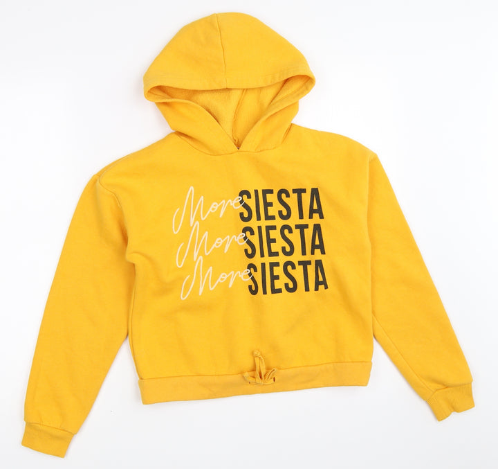 Candy Couture Girls Yellow Pullover Hoodie Size 13 Years