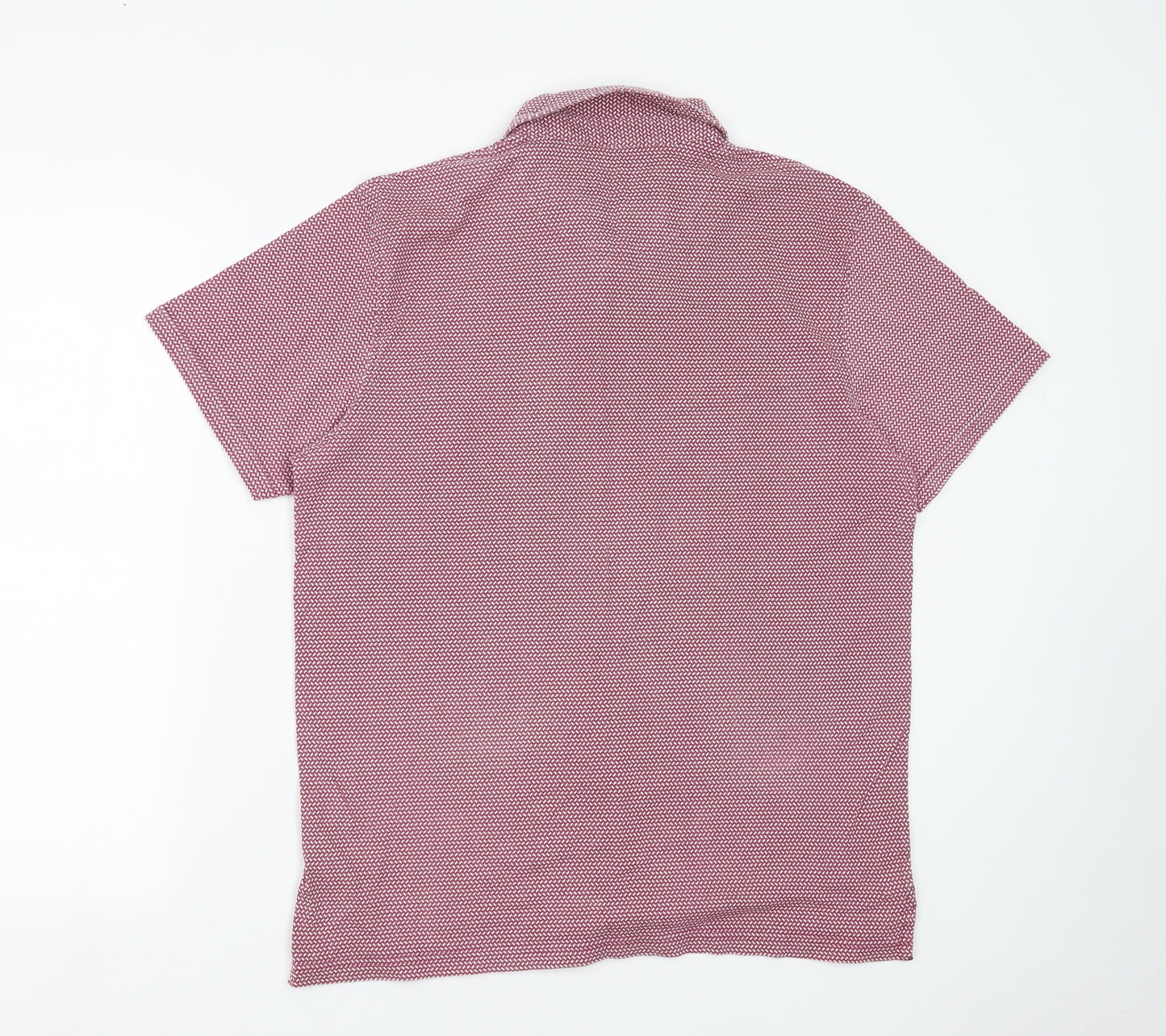 Debenhams Mens Purple Geometric   Polo Size M