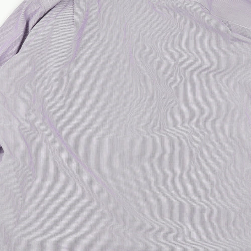 Taylor & Wright Mens Purple Striped   Dress Shirt Size 15.5  - Easy Iron