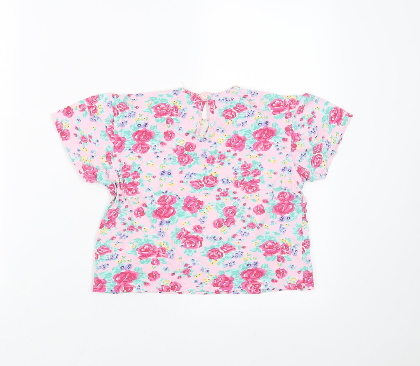 Marks and Spencer Girls Pink Floral  Basic T-Shirt Size 3-4 Years