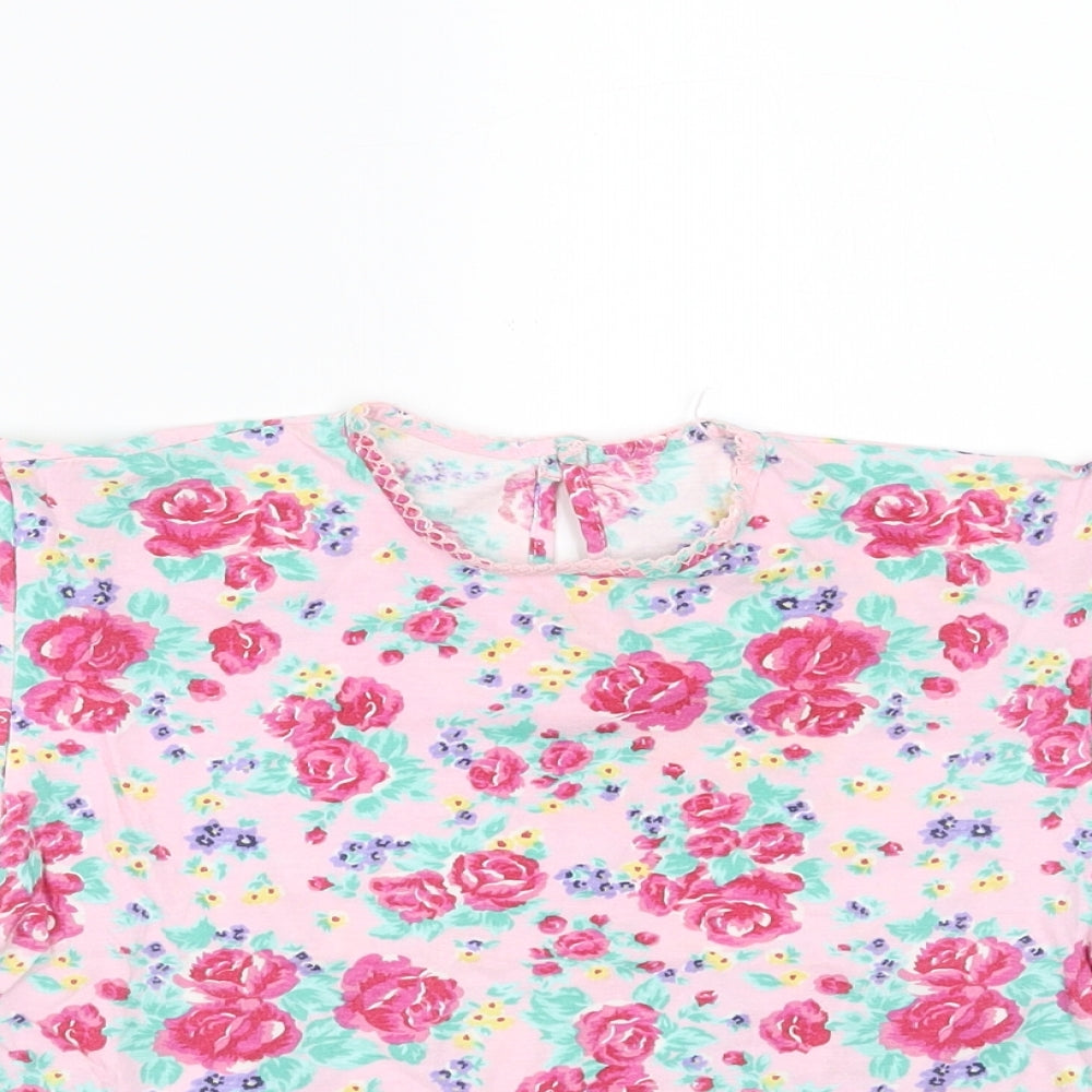 Marks and Spencer Girls Pink Floral  Basic T-Shirt Size 3-4 Years