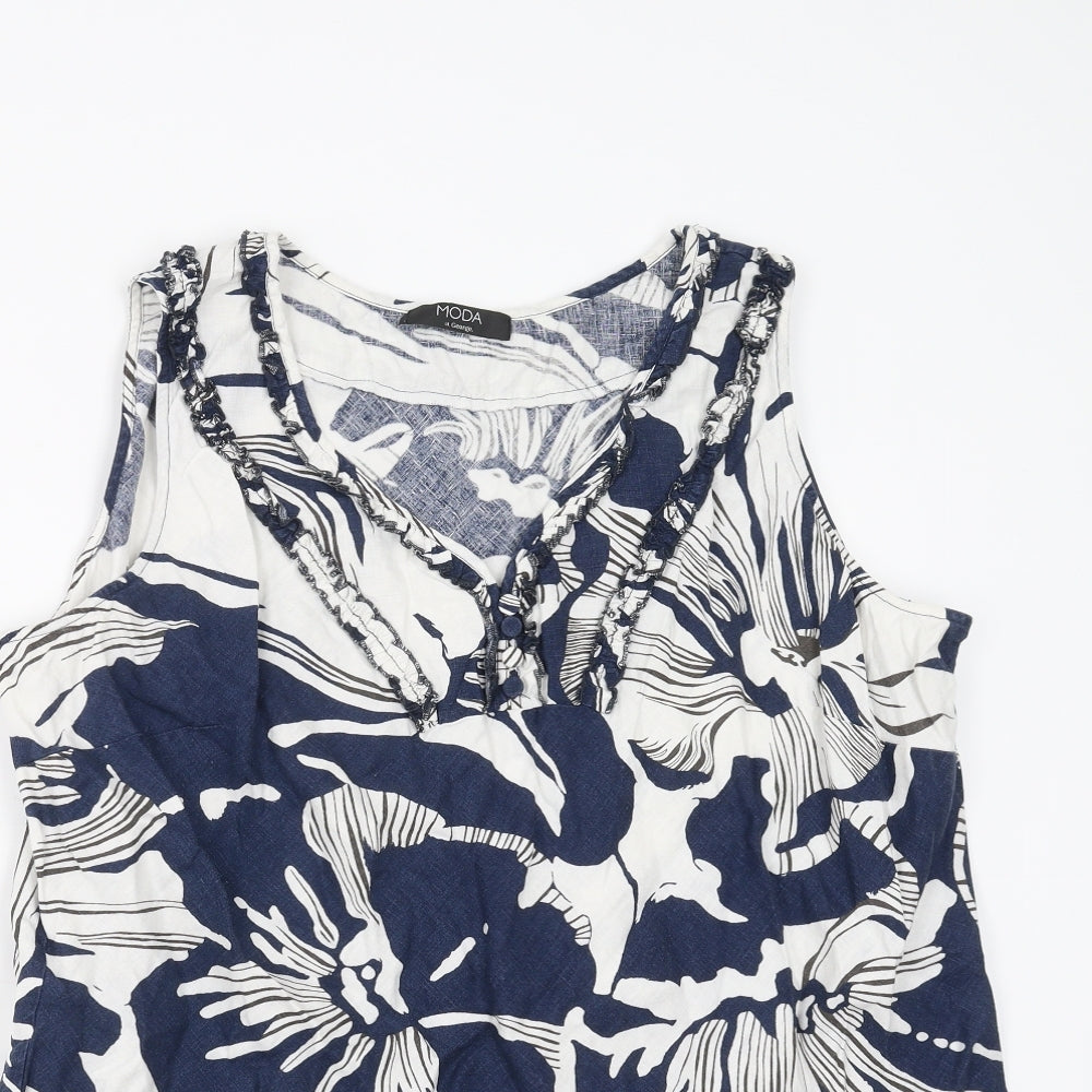 Moda at George  Womens Blue Floral  Basic Blouse Size 22