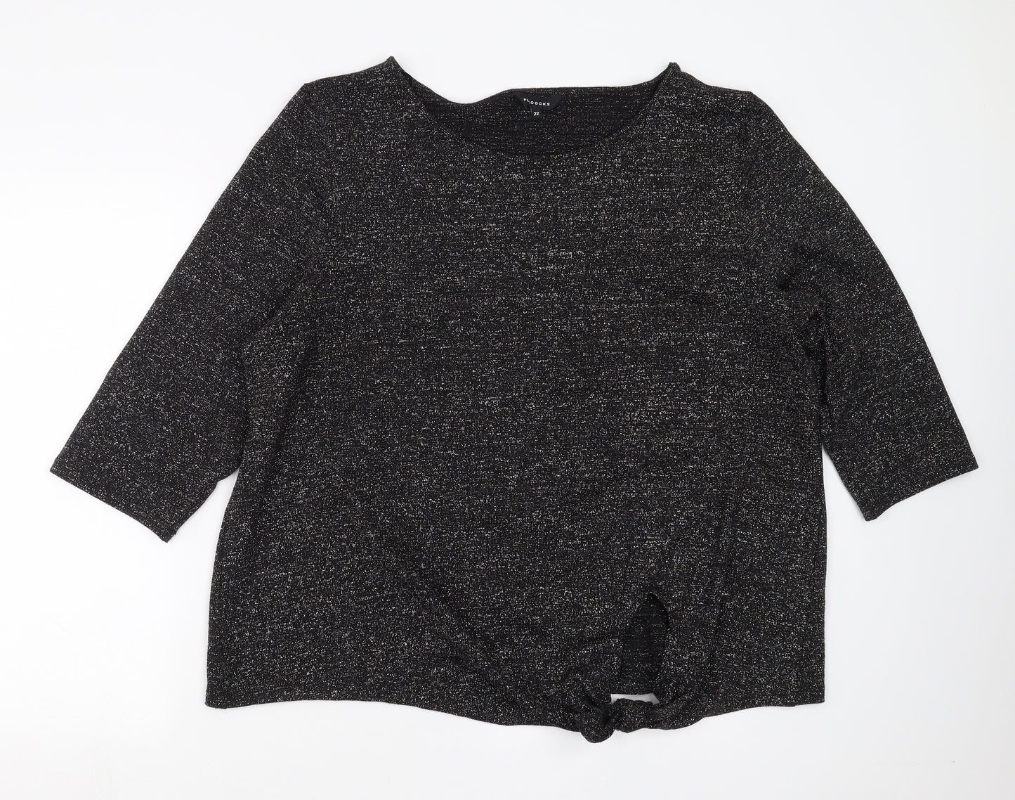 Peacocks Womens Black   Pullover Jumper Size 22  - Silver Metallised Fibre