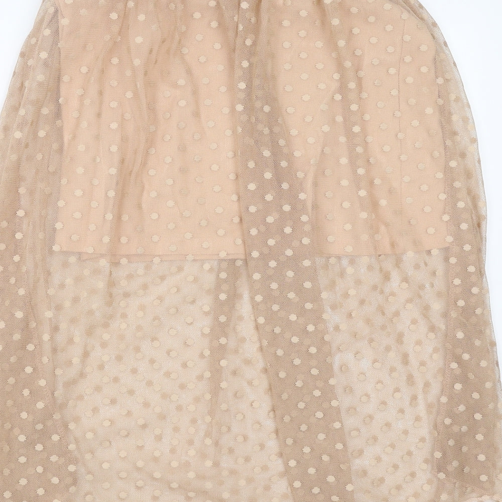 Primark Womens Beige Polka Dot  A-Line Skirt Size 10