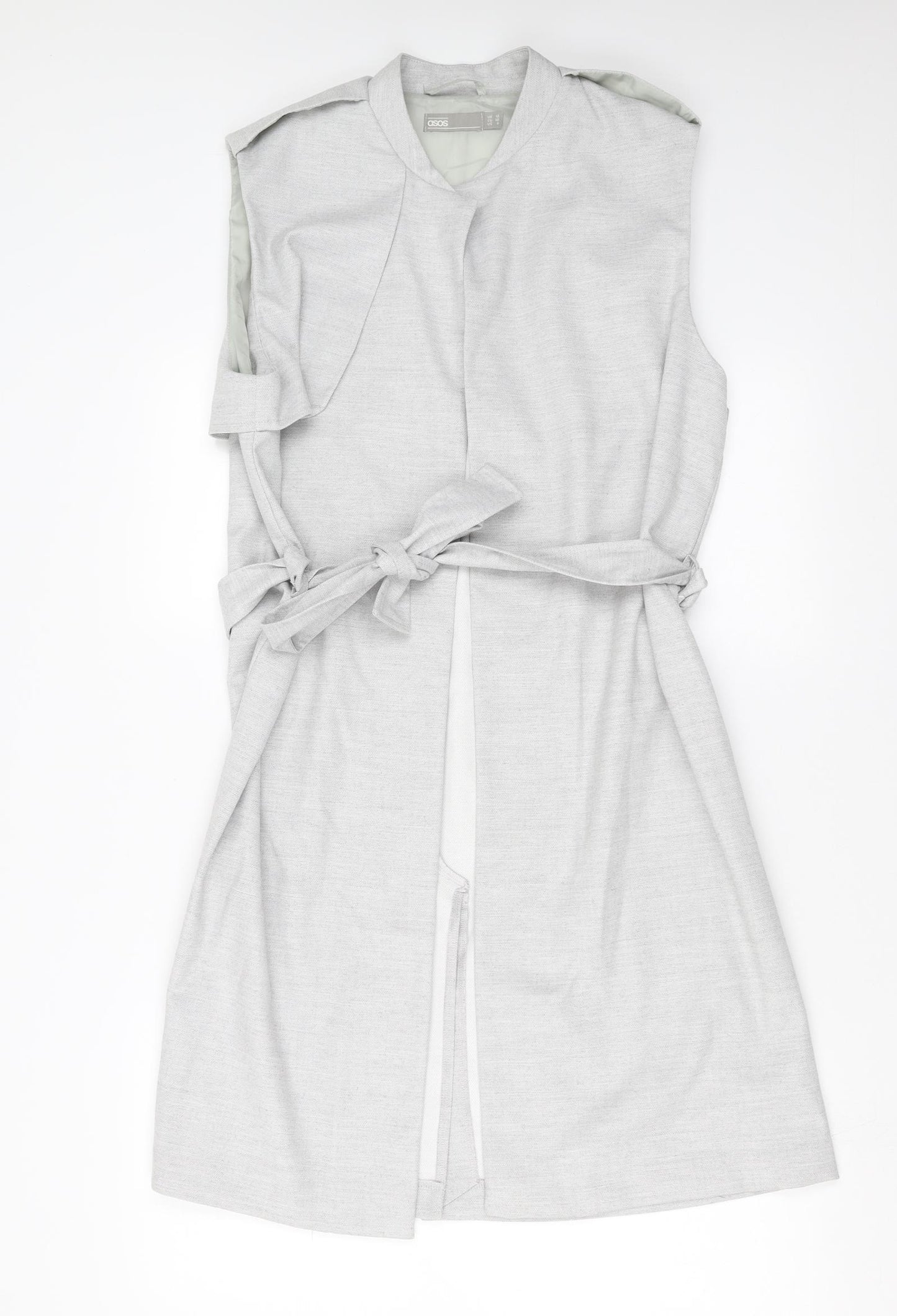 ASOS Womens Grey   Overcoat Jacket Size 10  - sleeveless