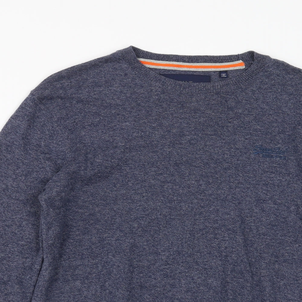 Superdry Mens Blue  Knit Pullover Jumper Size S