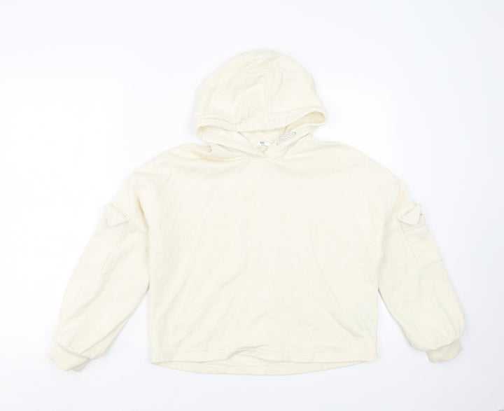 Marks and Spencer Girls Ivory Pullover Hoodie Size 11-12 Years