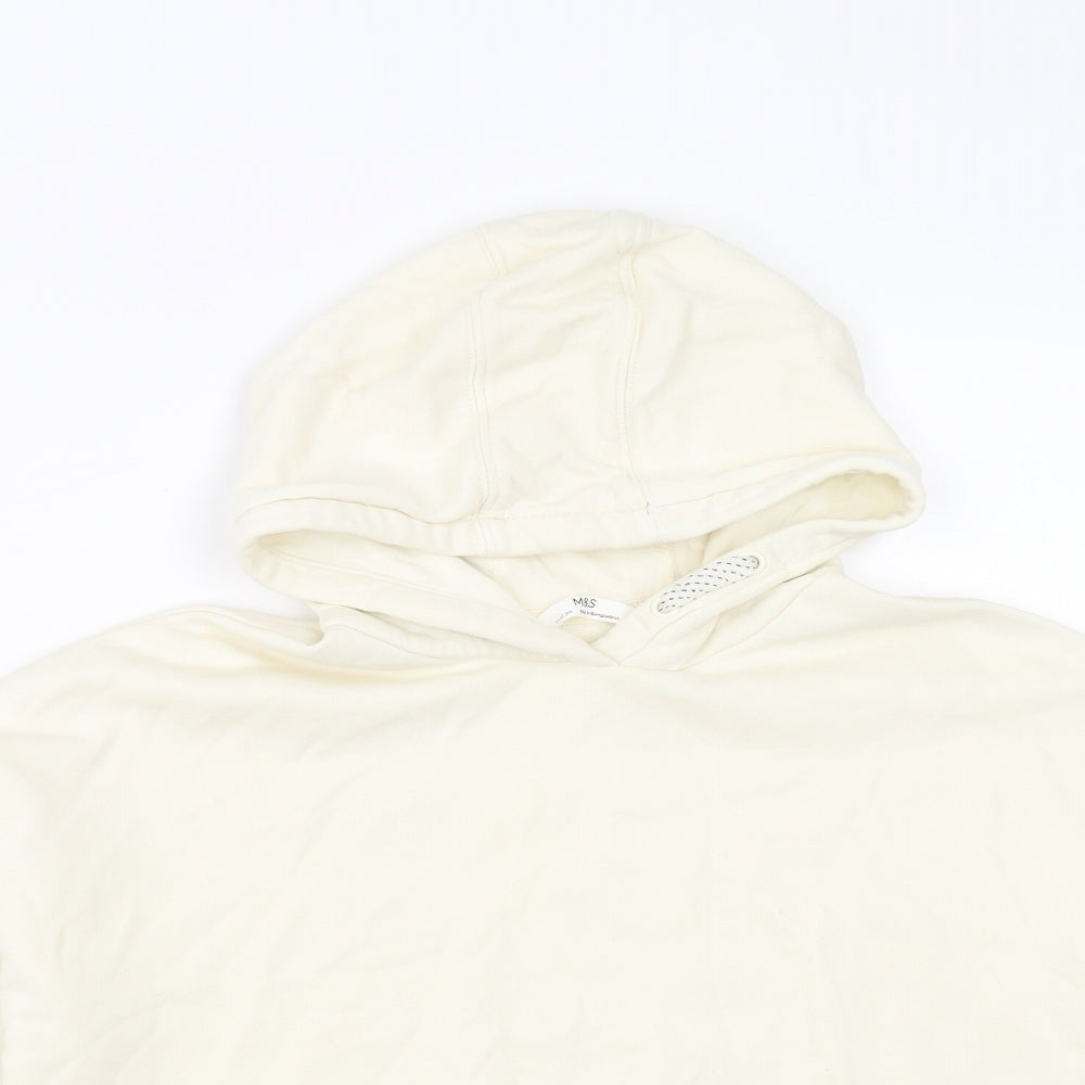 Marks and Spencer Girls Ivory   Pullover Hoodie Size 11-12 Years