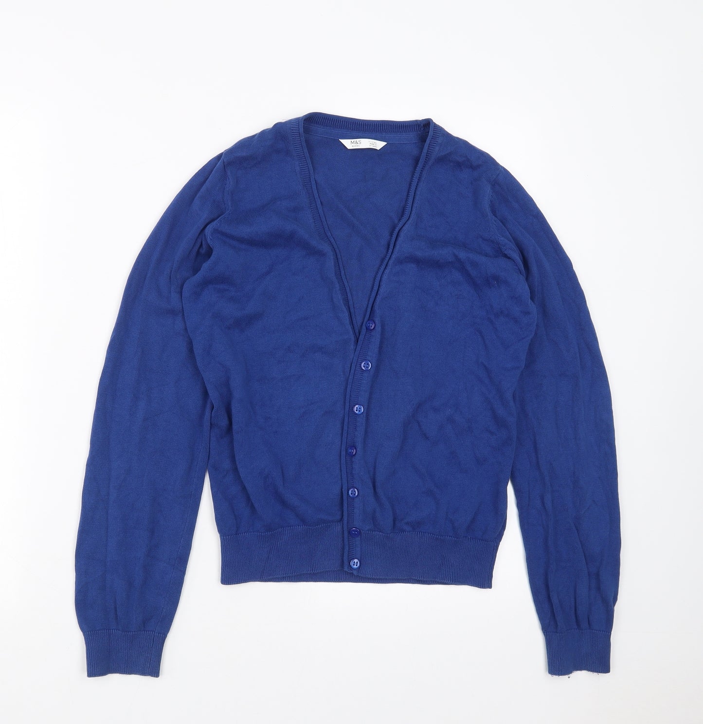 Marks and Spencer Girls Blue  Knit Cardigan Jumper Size 11-12 Years