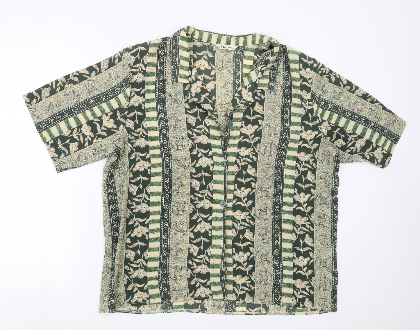 BERKETEX Womens Green Floral  Basic Blouse Size 18