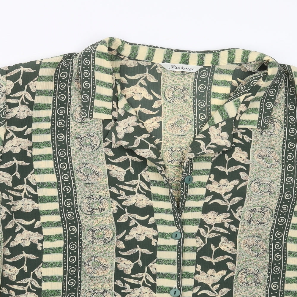BERKETEX Womens Green Floral  Basic Blouse Size 18