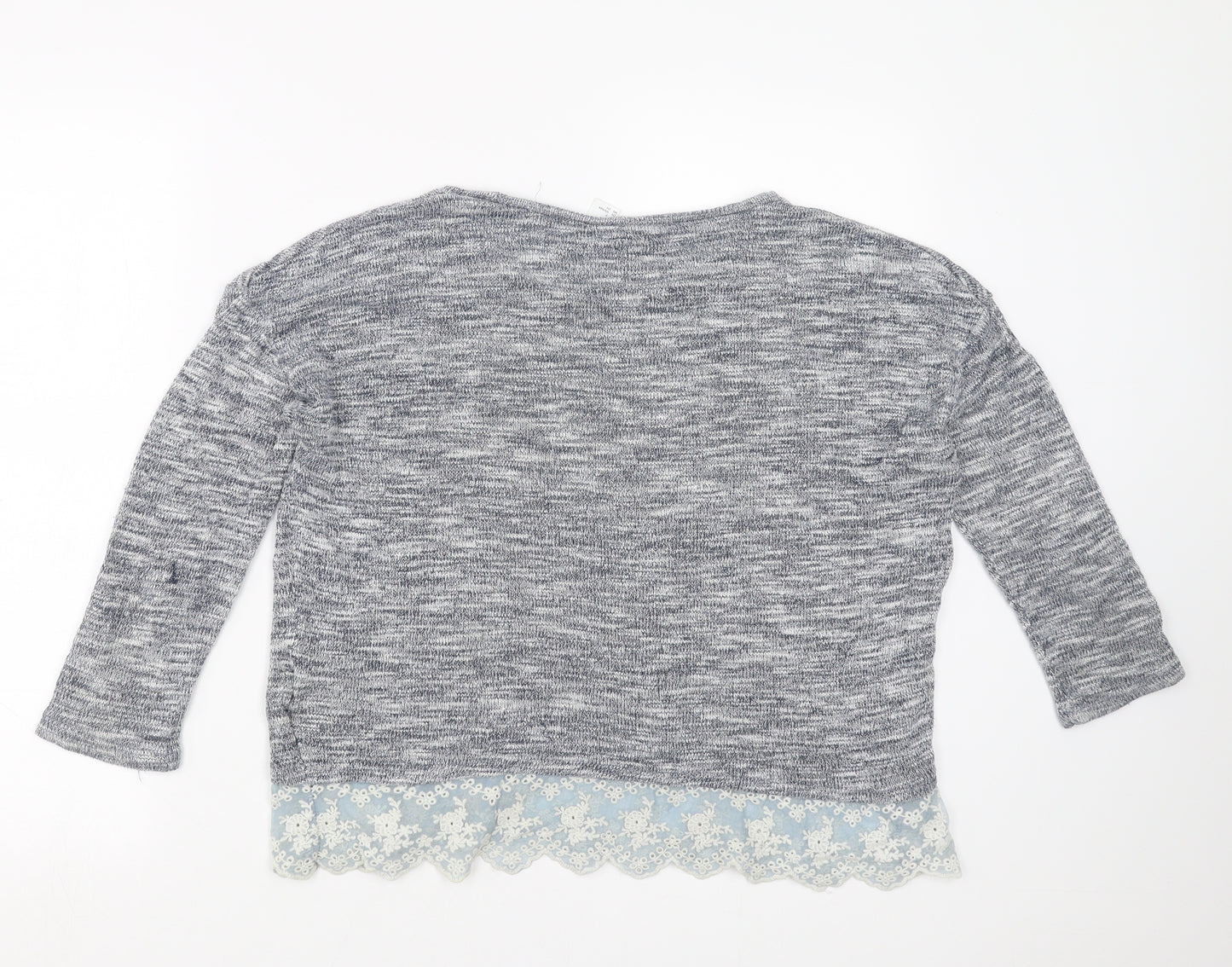 Divided by H&M Womens Blue  Knit Pullover Jumper Size S  - lace hem