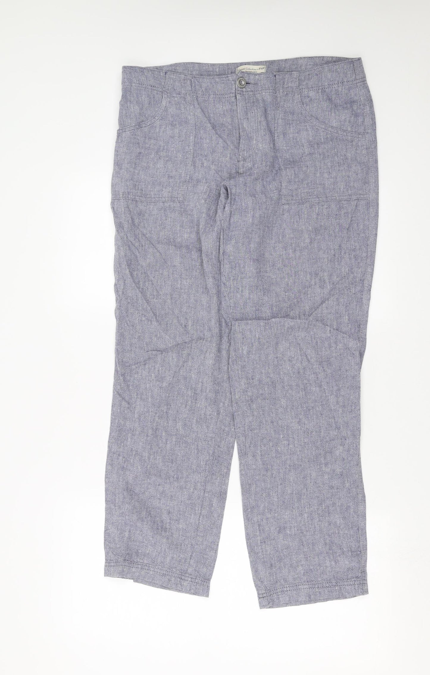 F&F Womens Blue   Trousers  Size 12 L29 in