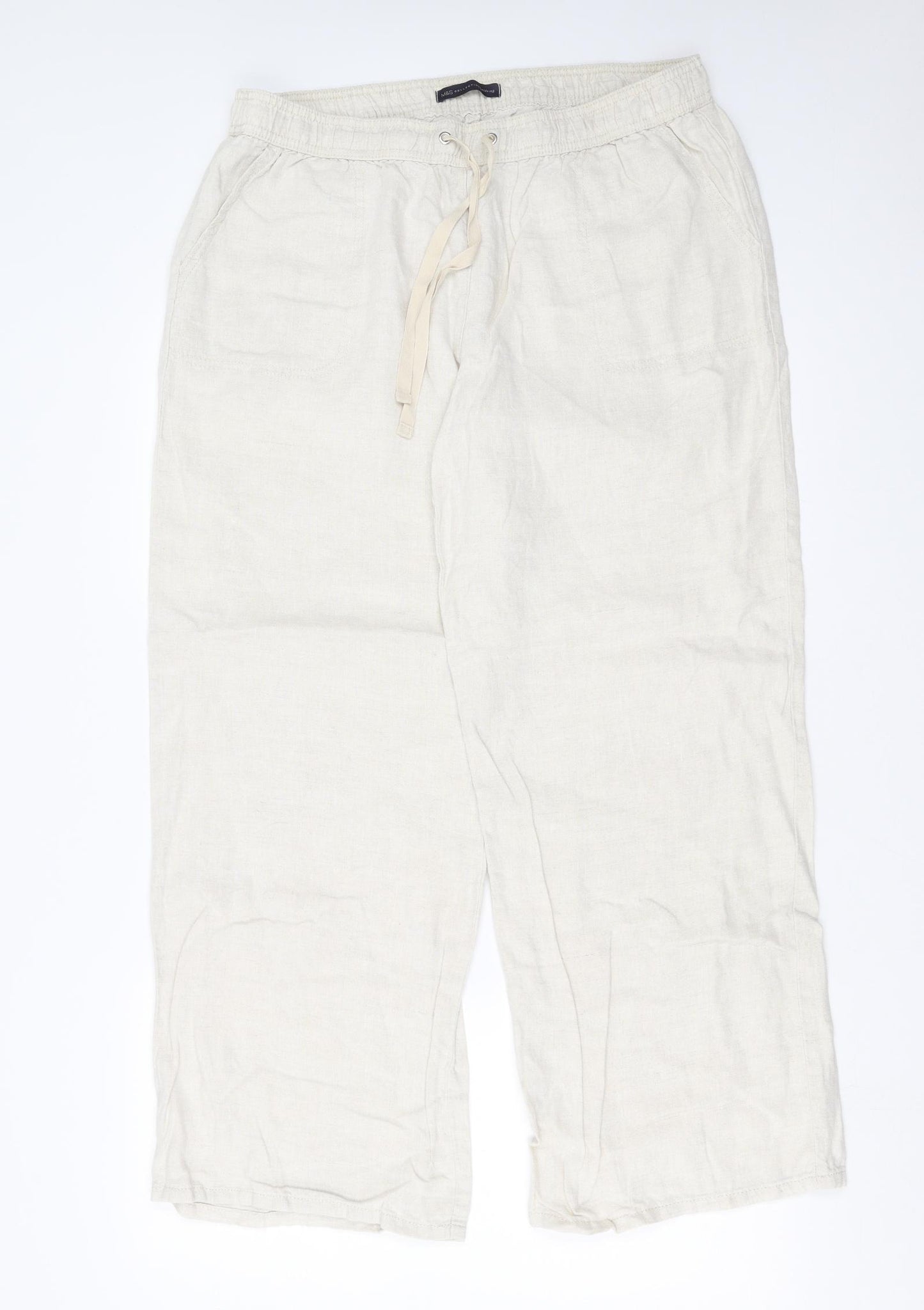 Marks and Spencer Womens Beige   Trousers  Size 16 L29 in