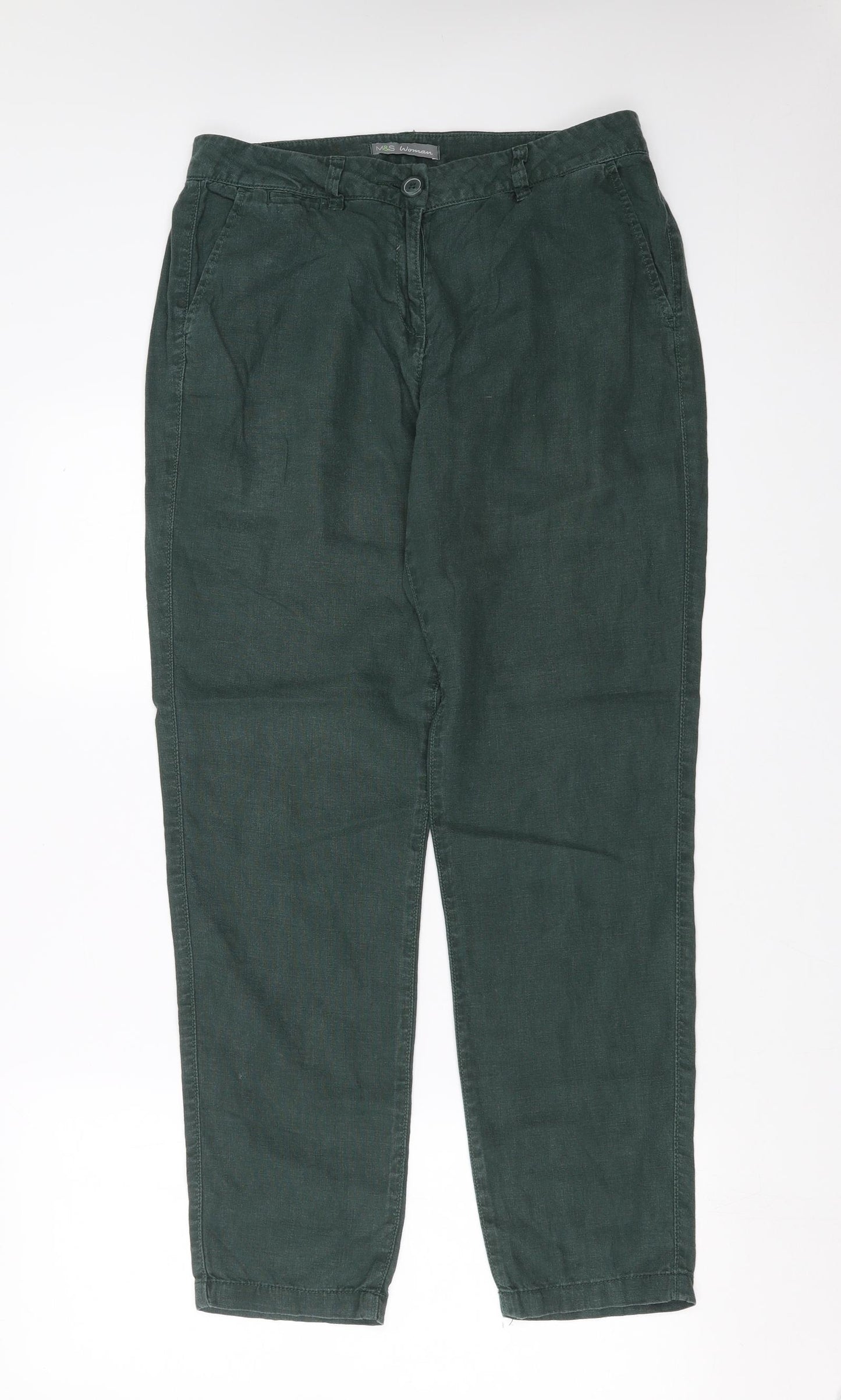 Marks and Spencer Womens Green   Trousers  Size 10 L30 in