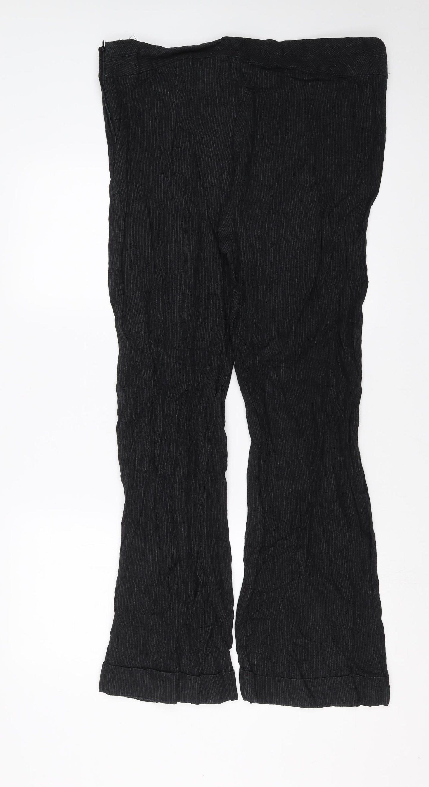 H&M Womens Black Striped  Trousers  Size 18 L32 in