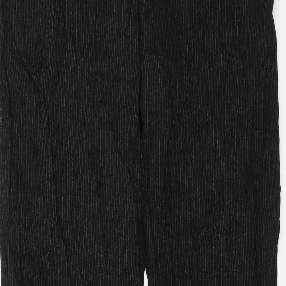 H&M Womens Black Striped  Trousers  Size 18 L32 in