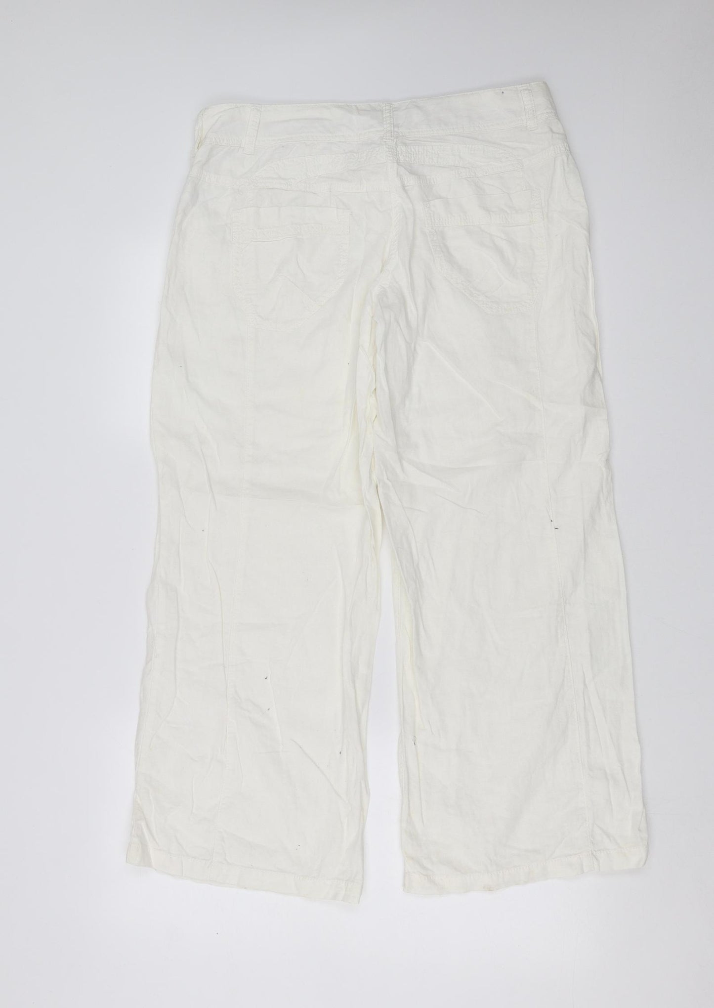 NEXT Womens White   Trousers  Size 14 L27 in