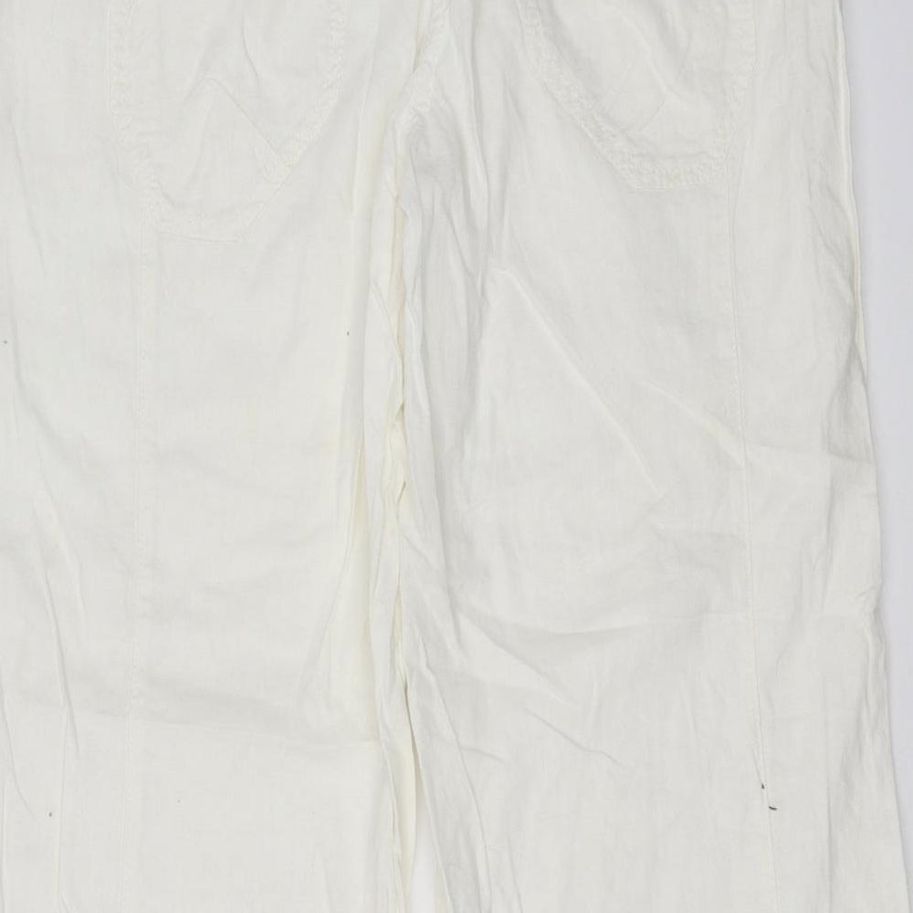 NEXT Womens White   Trousers  Size 14 L27 in