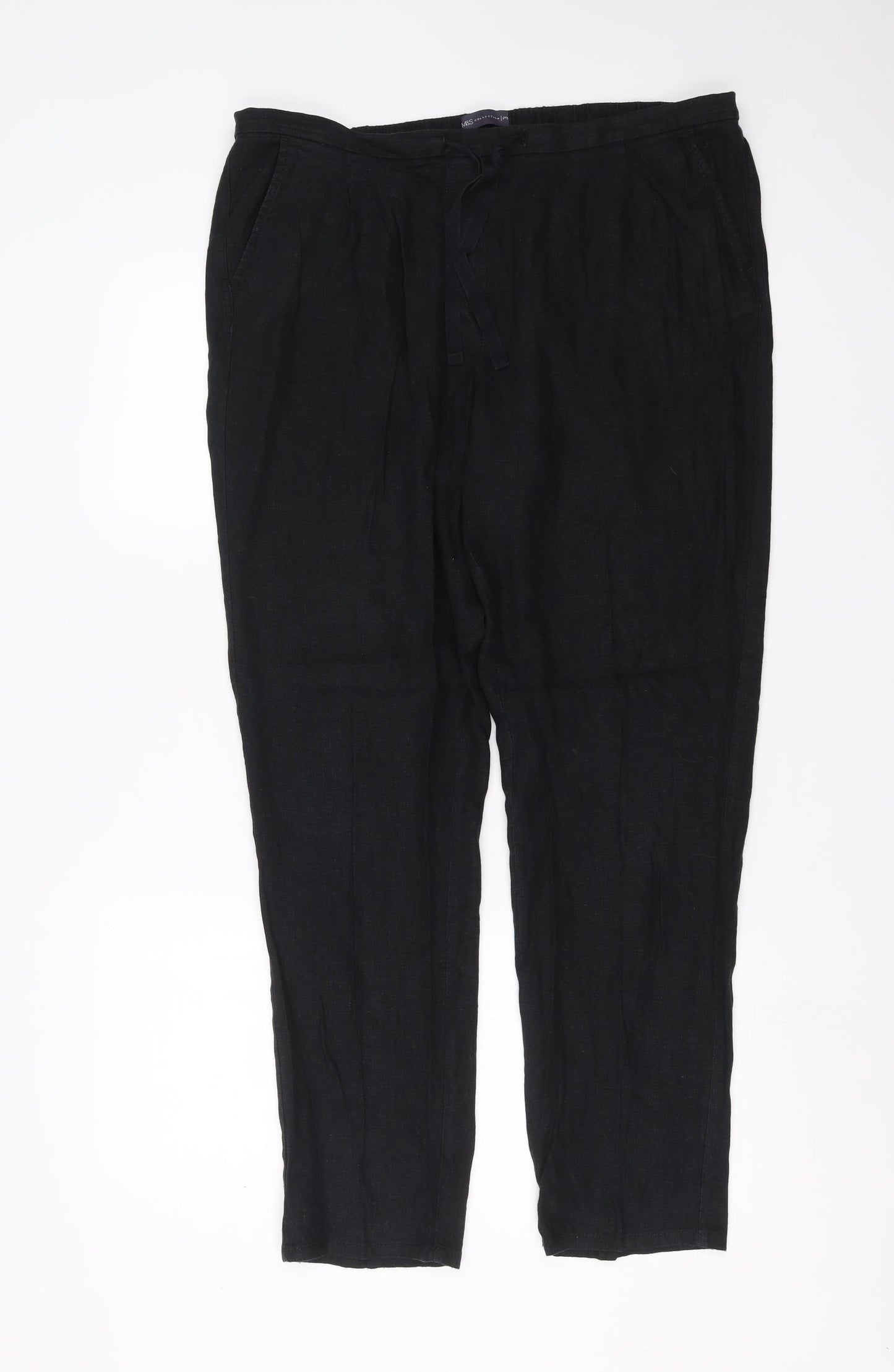 Marks and Spencer Womens Black   Trousers  Size 16 L30 in - peg trousers