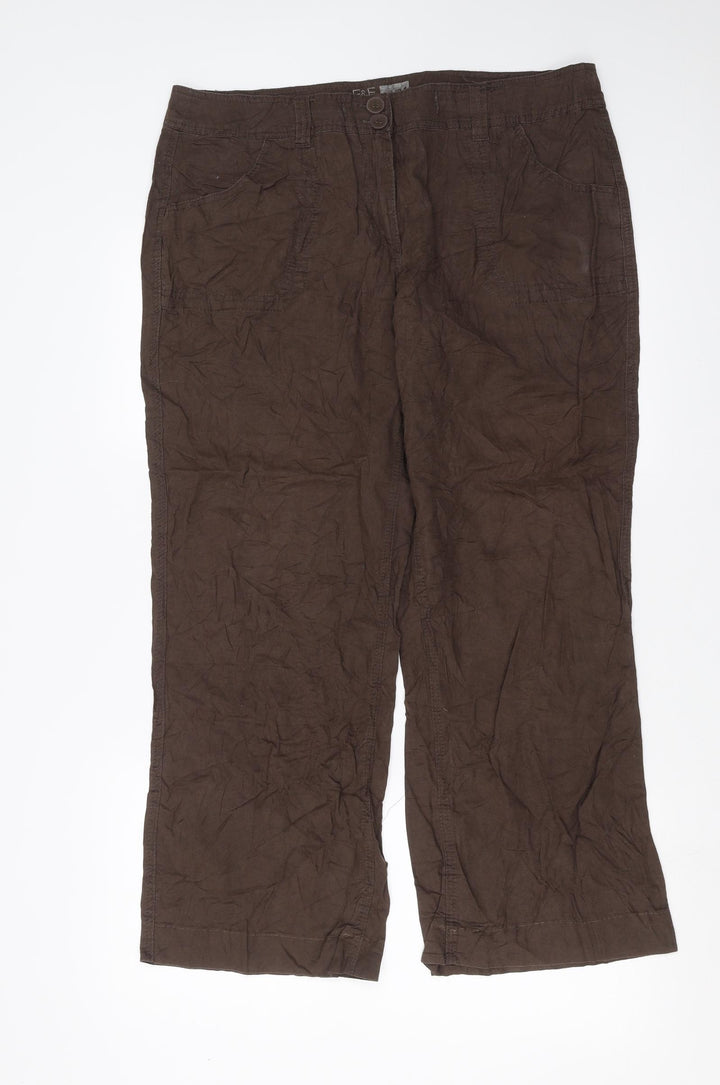 F&F Womens Brown Trousers Size 38 in L28 in