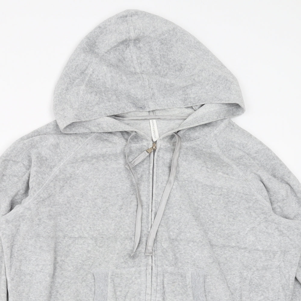 Marks and Spencer Womens Grey   Full Zip Hoodie Size 18