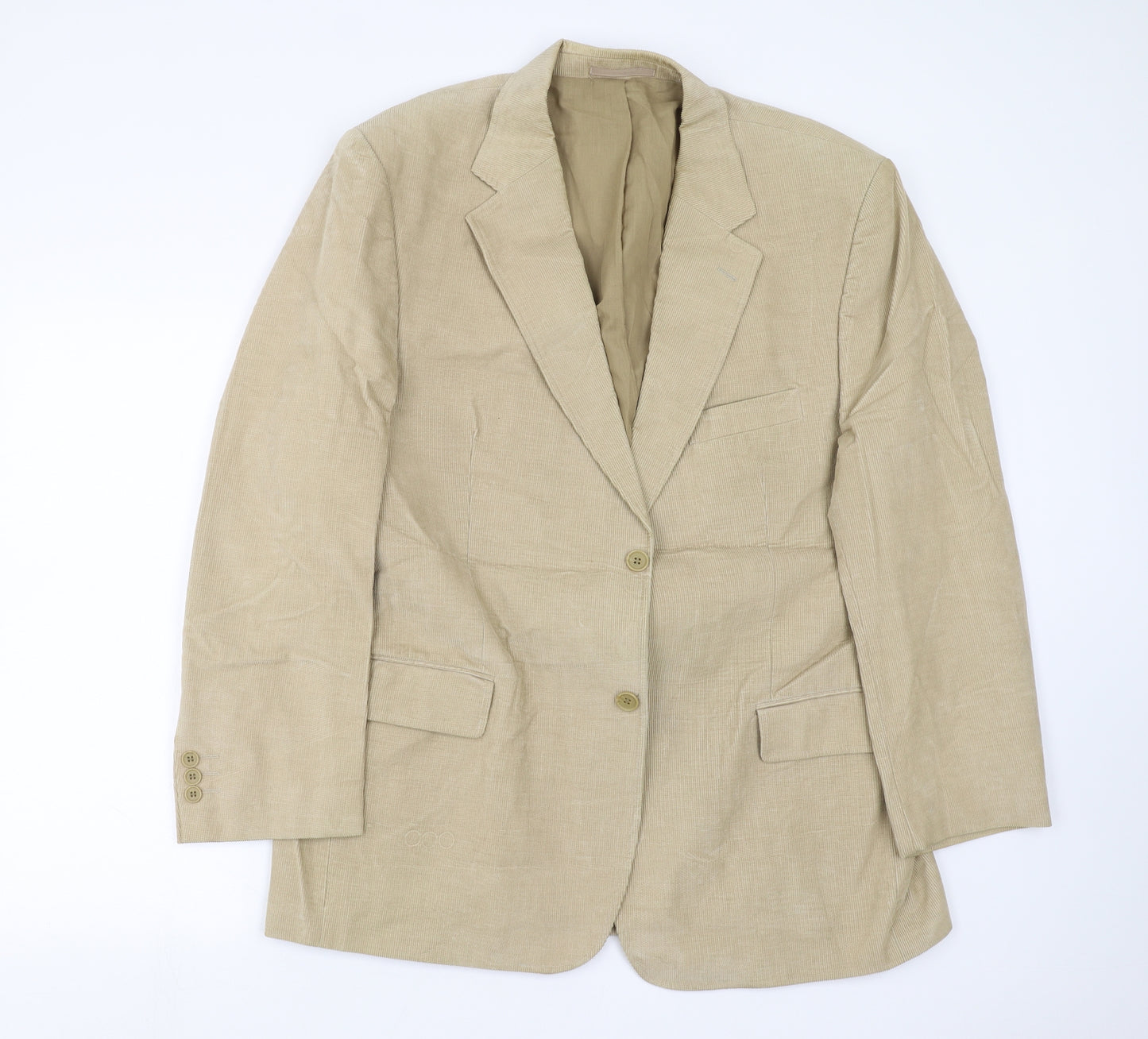 ARMANDO Mens Beige  Corduroy Jacket Suit Jacket Size 44