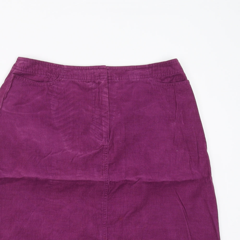 EAST Womens Purple  Corduroy A-Line Skirt Size 12