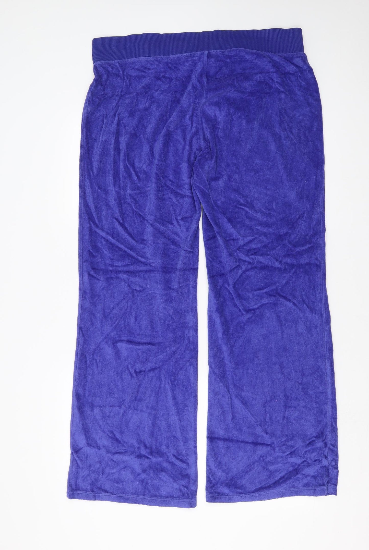 Marks and Spencer Womens Blue   Jogger Trousers Size 18 L32 in - Long leg