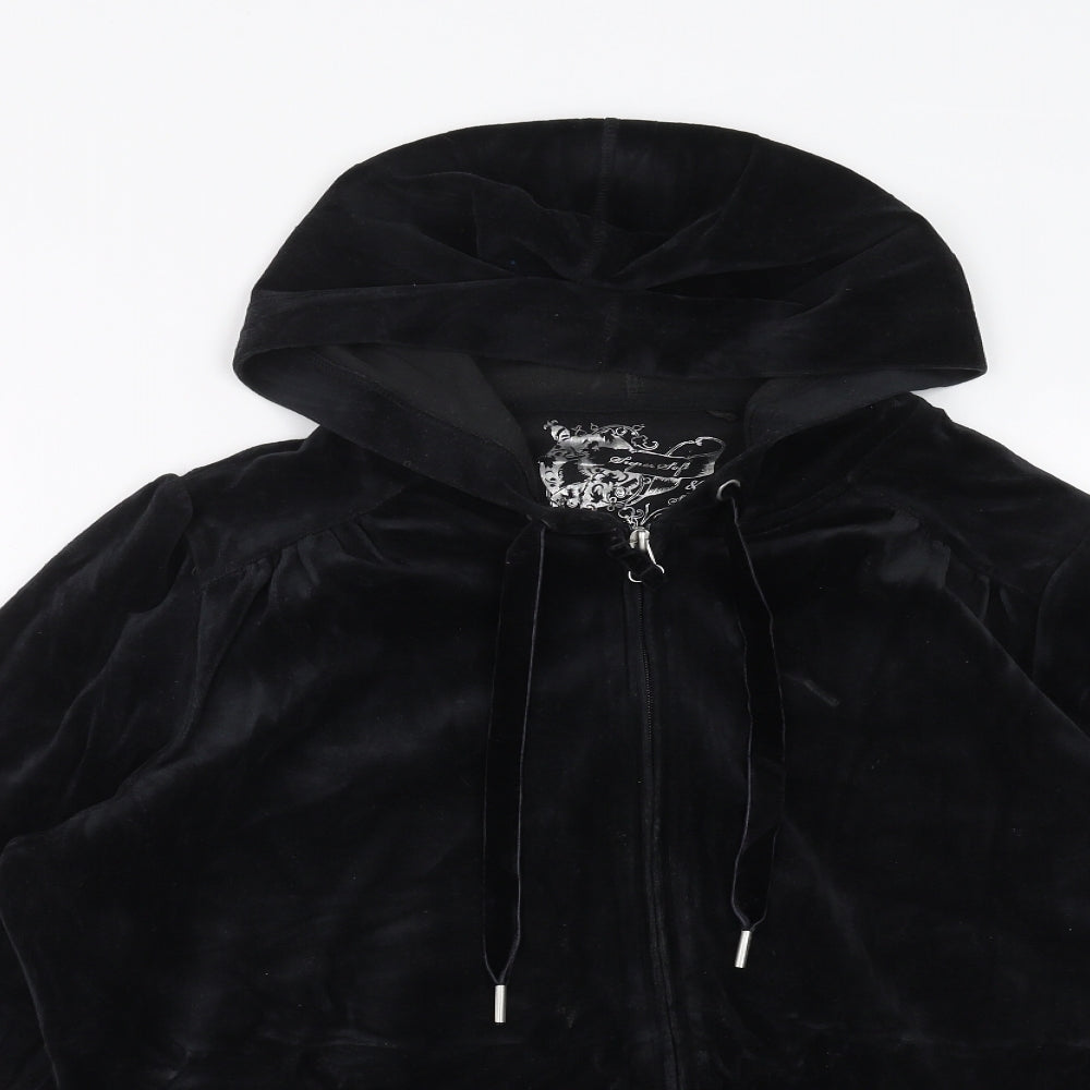 Marks and Spencer Womens Black   Full Zip Hoodie Size 18