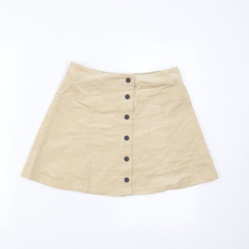 Glamorous Womens Beige  Corduroy A-Line Skirt Size S